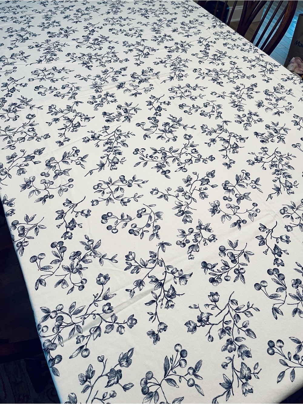 Waterford Normandy Sapphire Cherry Blossom cotton tablecloth